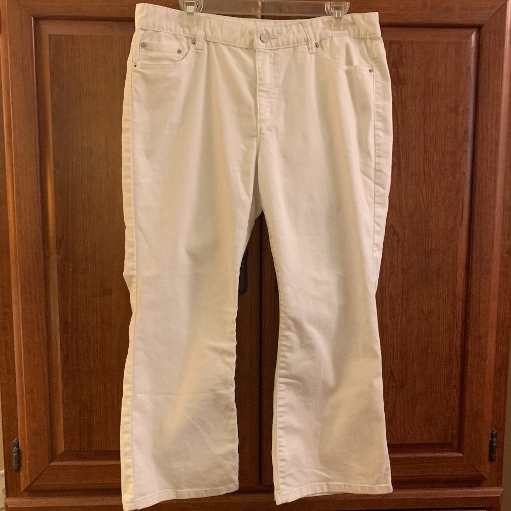 Michael Kors | White Stretch Denim Capri Pants/Mid Rise Cropped Jeans | Sz 12